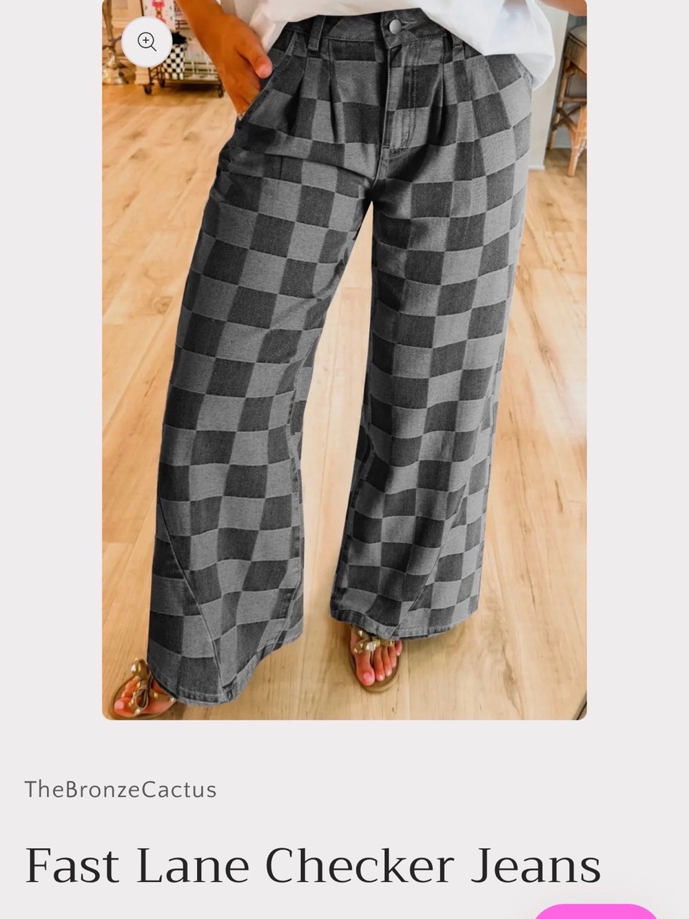 Fast Lane Checker Jeans - Black Gray Checkerboard
